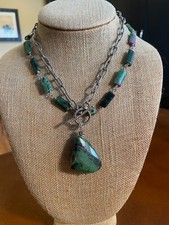 Ruby Zoisite Sterling Silver