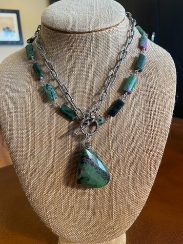 Ruby zoisite sterling silver - ruby,